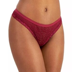 Jenni Women's Leopard Lace Thong 2XL Plum Wine Sexy XXL Underwear